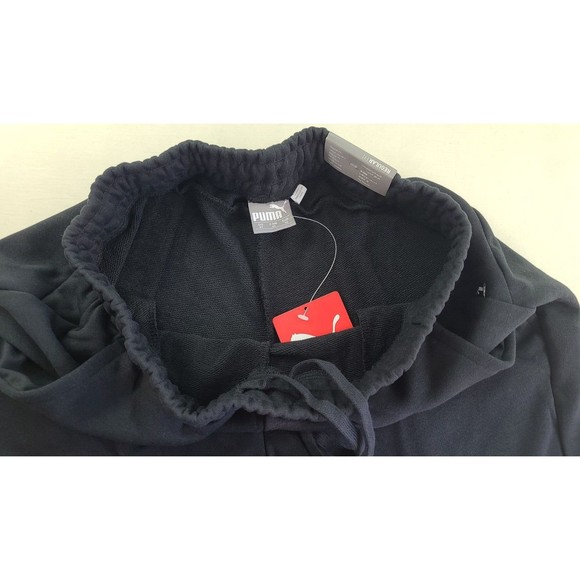 PUMA Essential Men's Sweat Bermuda Shorts Medium Black Regular Fit Cotton Terry - Picture 8 of 10